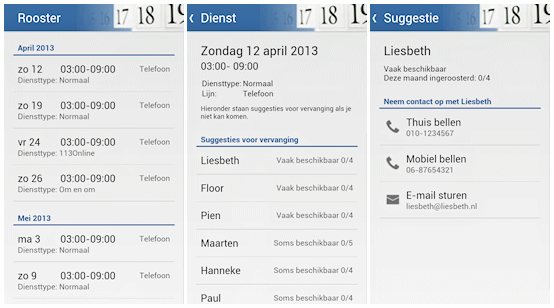 Drie schermafbeeldingen van Yotta's Mobiele website